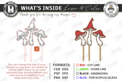 Decorative Plant Stake Laser Cut | Garden Marker | Mushrooms Product Image 3