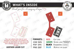 Leather Keychain Laser Cut | Bag Tag | Cassette Tape SVG Product Image 3
