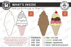Ice Cream Coloring Laser Cut | Kids Craft | Coloring Toy SVG Product Image 3