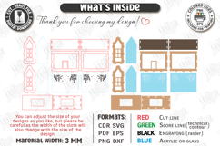 3D Lantern House Laser Cut | Wood and Acrylic Night Light Product Image 3