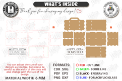 S'mores Station Box with Handle Laser Cut | S'mores Basket Product Image 2