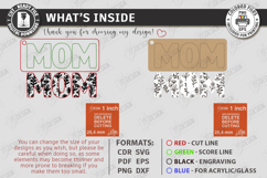 Mother's Day Keychain Laser Cut | Granny Keyring |Floral SVG Product Image 3