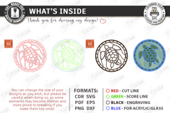 Stained Glass Coaster Laser Cut | Art Coaster | Turtle SVG Product Image 3
