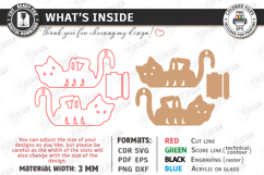 Tape Dispenser Laser Cut | Tape Holder | Cat SVG | Office Product Image 3