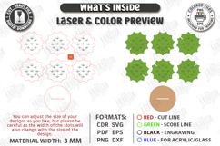 3D Stackable Coaster Laser Cut | Drink Coaster | Leaves SVG Product Image 3
