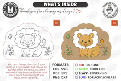 Wooden Lion Coloring Board Laser Cut | Kids Activity Craft Product Image 2