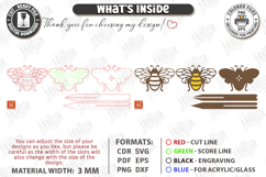 Bee Watering Cup Stakes Laser Cut | Flower and Honeycomb SVG Product Image 3