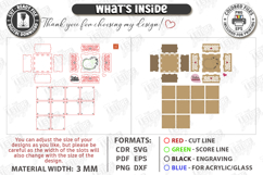Galantines Day Photo Memory Box Laser Cut | Keepsake Box SVG Product Image 3