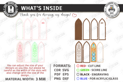 Stained Glass Wall Art Laser Cut | Arch Window Frame | CNC Product Image 3