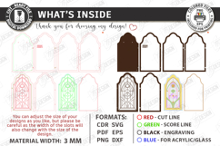 Stained Glass Wall Art Laser Cut Bundle | Arch Window Frames Product Image 3