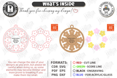 Mother's Day Floral Ornament Laser Cut Bundle | Gift Tag SVG Product Image 12