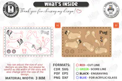 Dog Breed Card Puzzle Laser Cut | 3D Puzzle | Pug SVG | CNC Product Image 3