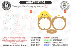 Kids Table Clock Laser Cut | Chick Shaped Clock | Kids Laser Product Image 3