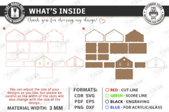 3D House Organizer Laser Cut | Storage Box | Village Cottage Product Image 3