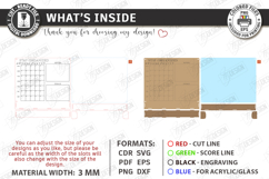 Acrylic Planner Laser Cut | Family Calendar | Wall Decor SVG Product Image 3