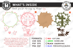 Easter Wall Round Sign Laser Cut | He Is Risen | Religion Product Image 3