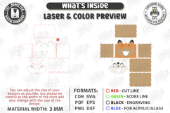 Funny Tissue Box Laser Cut | Cute Cartoon Animal | Fox SVG Product Image 3