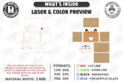 Funny Tissue Box Laser Cut | Cute Cartoon Animal | Fox SVG Product Image 3