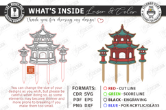 Plant Stake Laser Cut | Garden Marker | Chinese Pagoda SVG Product Image 3
