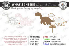 Dinosaur Fossil Excavation Laser Cut | Dinosaur Skeleton SVG Product Image 3