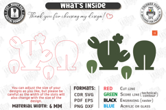 3D Wooden Cactus Laser Cut | Standing Succulent Desk Decor Product Image 2