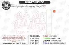 3D Minimalist Wooden and White Christmas Décor Laser Cut Product Image 3