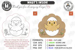 Wooden Chick Coloring Board Laser Cut | Kids Activity Craft Product Image 3