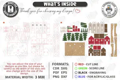 3D Christmas Village Night Light Laser Cut | Winter Town SVG Product Image 3