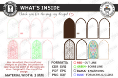 Stained Glass Wall Art Laser Cut | Arch Window Frame | CNC Product Image 2