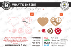 Mechanical Heart Keychain Laser Cut | Moving Gear Heart SVG Product Image 2
