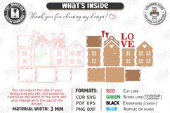 Valentine's Day Candle House Laser Cut | Candle Holder SVG Product Image 2