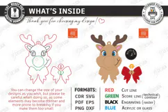 3D Christmas Santa Cam Ornament Laser Cut | Reindeer Laser Product Image 3