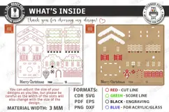 3D Christmas House Ornament Laser Cut | Christmas Village Product Image 3