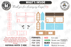 3D Lantern House Laser Cut | Wood and Acrylic Night Light Product Image 3