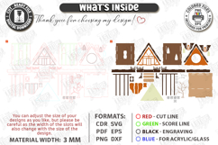 3D A-Frame House Nightlight Laser Cut | Miniature House SVG Product Image 4
