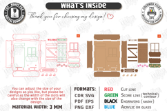Keyholder Welcome Miniature Laser Cut | Wall Key Hanger SVG Product Image 3