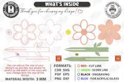 Bee Watering Cup Stakes Laser Cut | Flower and Honeycomb SVG Product Image 3