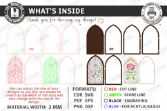 Stained Glass Wall Art Laser Cut | Arch Window Frame | CNC Product Image 2