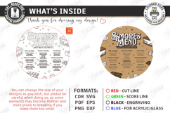S'mores Menu Laser Cut|Menu Board|Laser Engraved|Kitchen SVG Product Image 3