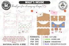 Valentine’s Day Flower Box Laser Cut | Wooden Flower Basket Product Image 3