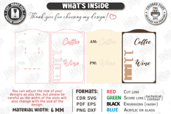 Coffee Mug and Wine Glass Holder Laser Cut | Wall Decor SVG Product Image 3