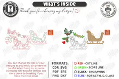 3D Layered Christmas Ornament Laser Cut | Christmas Sleigh Product Image 2