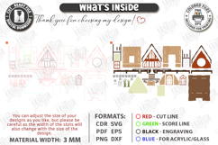 3D A-Frame House Nightlight Laser Cut | Miniature House SVG Product Image 3