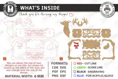 Christmas Reindeer Planter Decor Laser Cut | 3D Reindeer Product Image 3