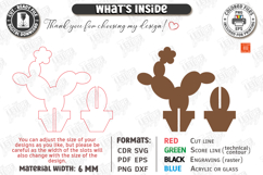 3D Wooden Cactus Laser Cut | Standing Succulent Desk Decor Product Image 3