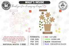 3d layered Flower - Wooden Spring Flowers Decor Laser Cut Product Image 2