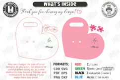 Valentine Flower Holder Card Laser Cut | Bouquet Holder SVG Product Image 3