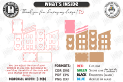 Valentine's Day Candle House Laser Cut | Candle Holder SVG Product Image 3