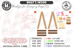 Mini Decorative Ladder Shelf Laser Cut | Easter Tiered Tray Product Image 3