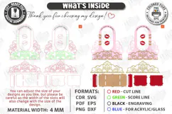 Valentine’s Day Flower Box Laser Cut | Wooden Flower Basket Product Image 3